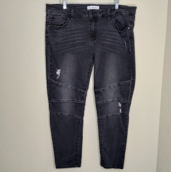 Kancan Womens Wynne Low Rise Ankle Skinny Jeans Moto Size 2XL - Picture 2 of 8